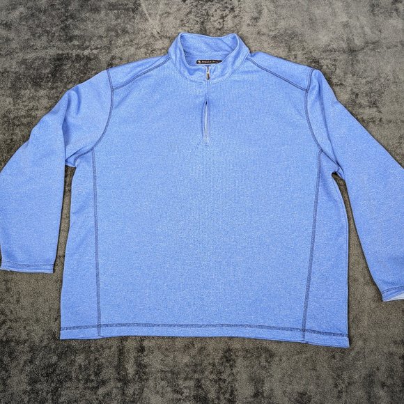 Pebble Beach Sweater Men Extra Large Blue 1/4 Zip Long Sleeve Golf Pullover - Picture 1 of 16